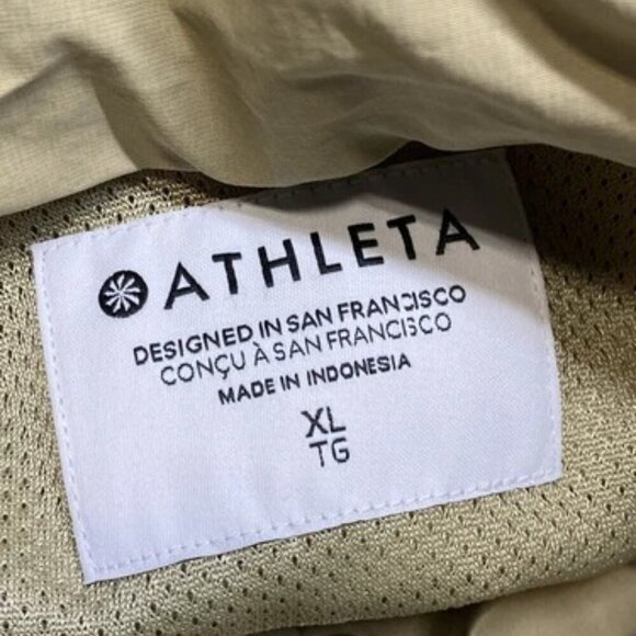 NEW ATHLETA Womens Jacket Flax Beige Size XL Everywhere Nylon Cotton Full Zip - Picture 4 of 11